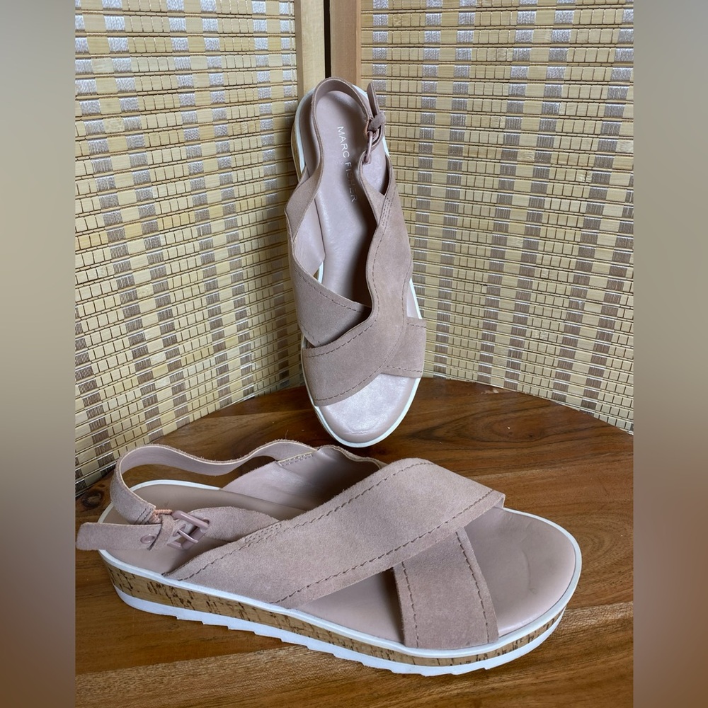 Marc Fisher Leather Suede Sandals, Sz 8